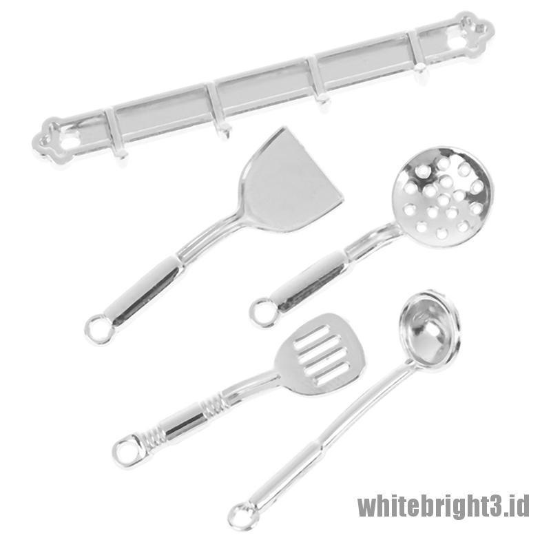 (white3) 5pcs / set Miniatur Peralatan Masak Skala 1: 12 Untuk Rumah Boneka