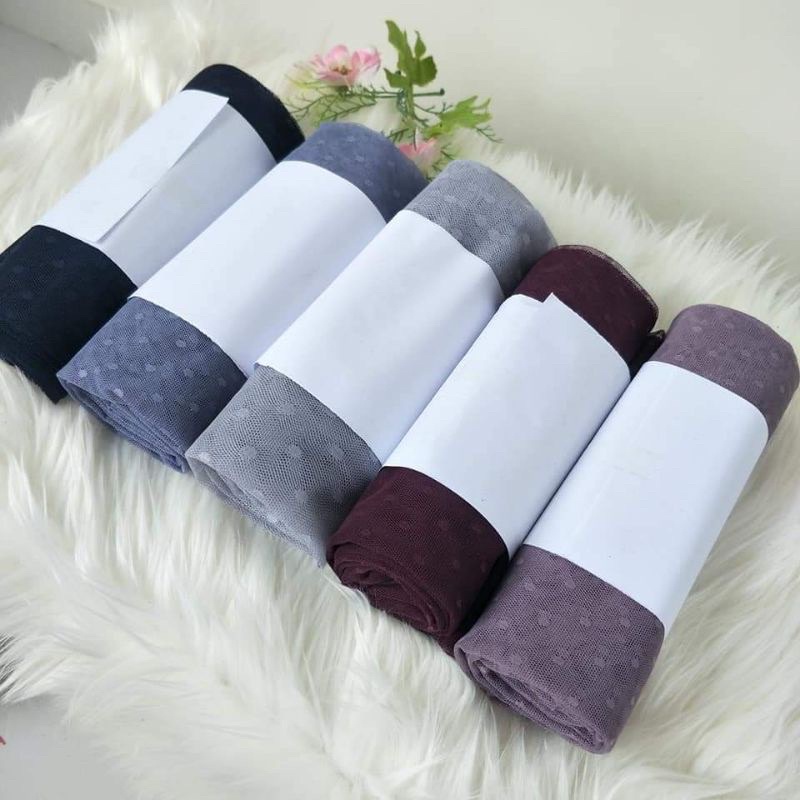 (TERMURAH/PROMO)bahan kain Tulle DOT harga/setengah m Tulle polkadot tile bintik doty