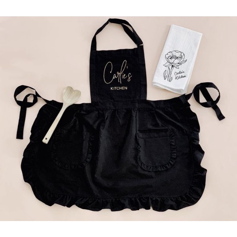 Celemek Apron  French Maid Style Celemek Salon Celemek Waitres Celemek wanita Celemek kitchen Celemek Kecantikan Celemek Salon