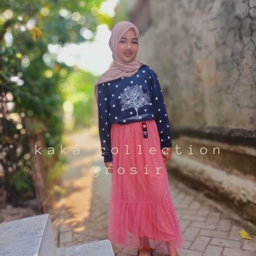 TERBARUU Rok tutu rempel mutiara anak perempuan usia 5-9 tahun