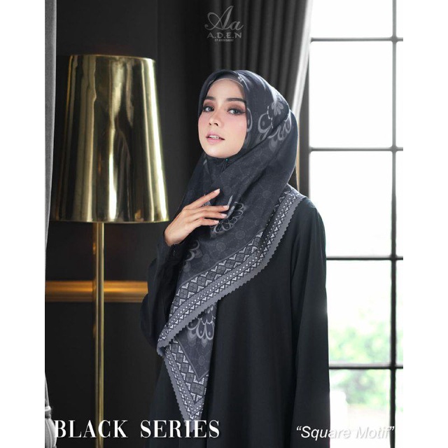 READY BLACK SERIES SCARF MOTIF by Aden Hijab - Matterial Denim Premium