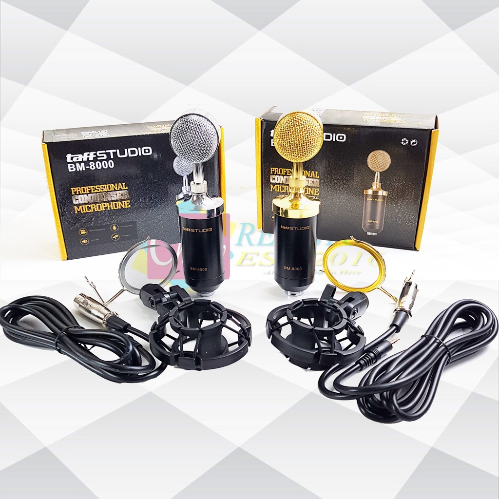 Paket Lengkap Full Set Microphone Condenser BM8000 dan Soundcard V8Plus FREE HEADPHONE Holdephone-1