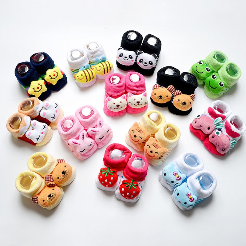 HIPPO LAND Kaos Kaki Bayi Boneka Karakter 3D Sepatu Bayi Lucu TANPA Rattle Anti Slip Murah Baby Sock Import 112-113