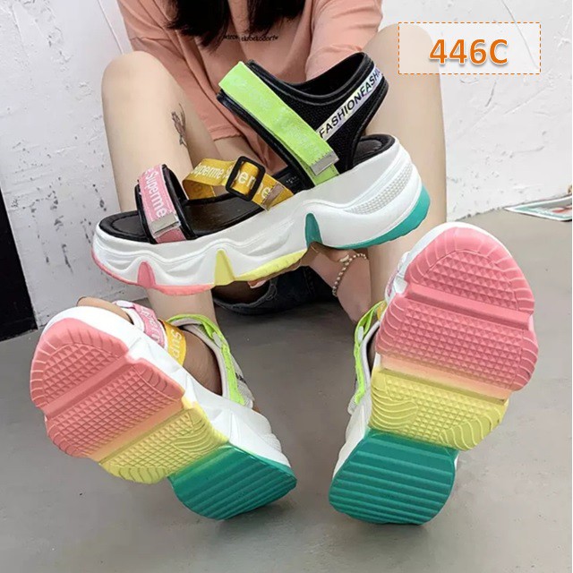 Sandal Gunung Tali Wanita Cathy Fahion Kasual Korea Sol Tebal 5 Cm (WA412)-3