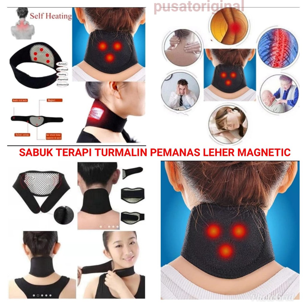 Sabuk Terapi Pemanas Penghangat Leher Turmalin Magnetic Self Heating