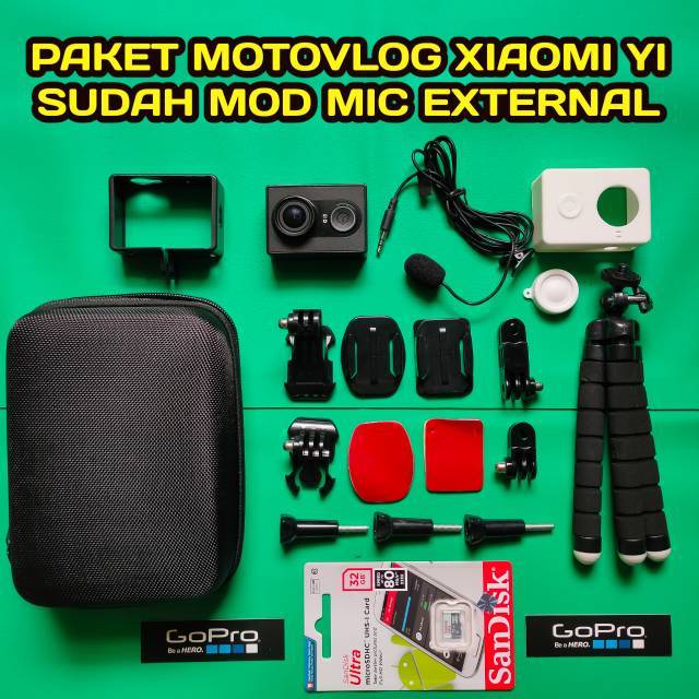 Paket Xiaomi Yi Action Camera Sudah Mod Mic External