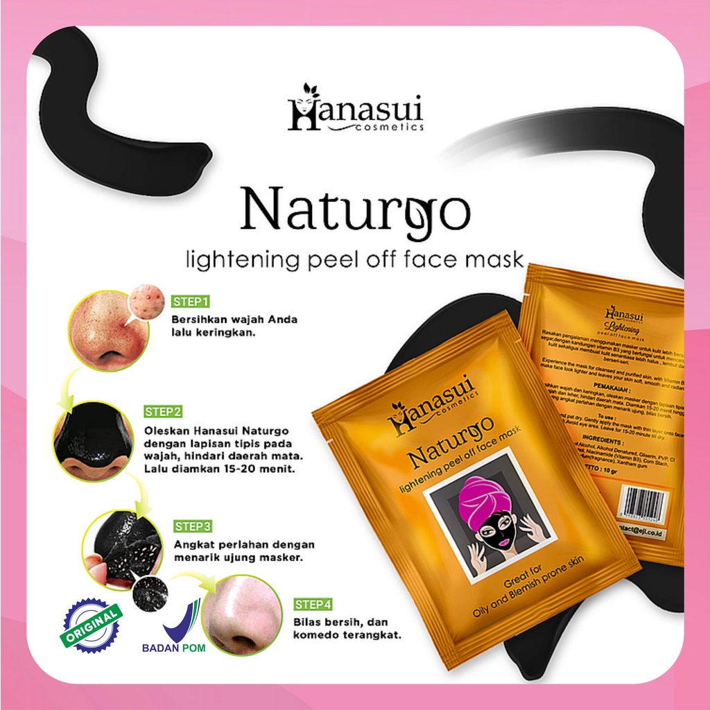 Hanasui Naturgo Peel Off Masker Hitam Komedo Per Box