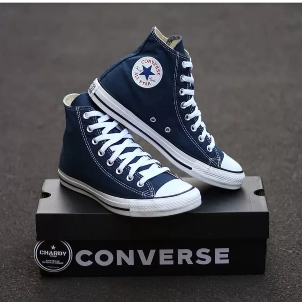 TERBARU SEPATU CONVERSE_21 ALL STAR PRIA &amp; WANITA CLASSIC HIGH NAVY BLUE BERKUALITAS TERBAIK