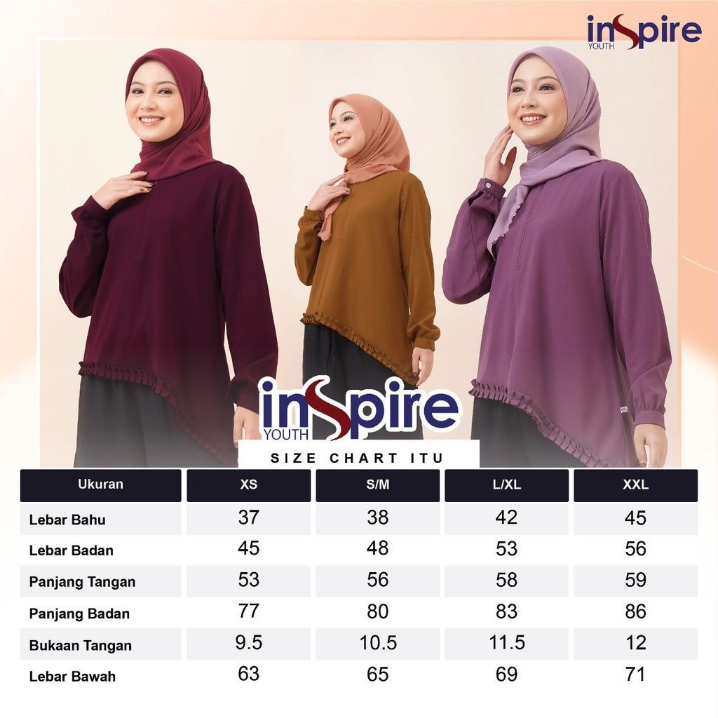 Inspire Top ITOP 07 Bahan Premium Crepe Atasan Wanita Simpel Polos Casual Modern