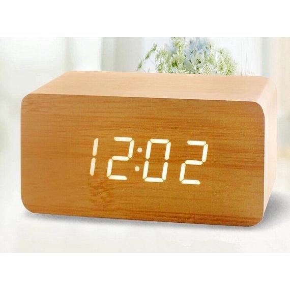 Jam Kayu Berbagai Bentuk Led Wooden Small Table Clock Desk Clock