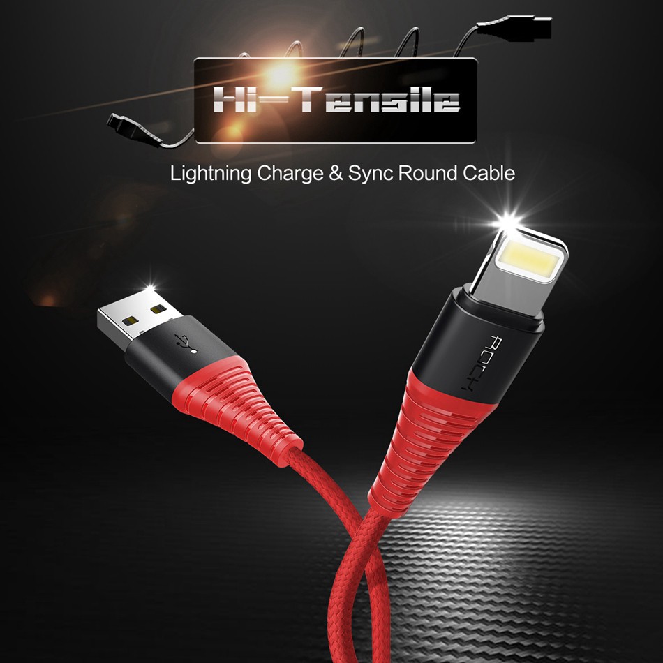 ROCK Hi-Tensile Lightning Cable Fast Charge &amp; Sync