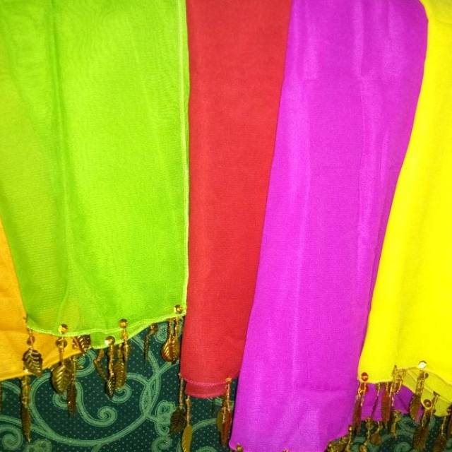 Selendang tari polos // Selendang polos rumbai // Sampur sipon polos-1