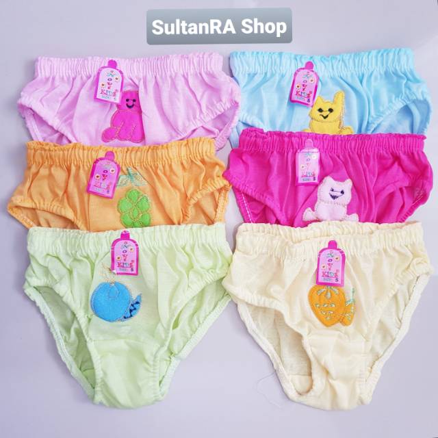 6 Pcs (1/2 Lusin ) Celana Dalam Anak Cewek NOVI KIDS Warna SNI CD Bayi, Balita, Anak Perempuan NOVI