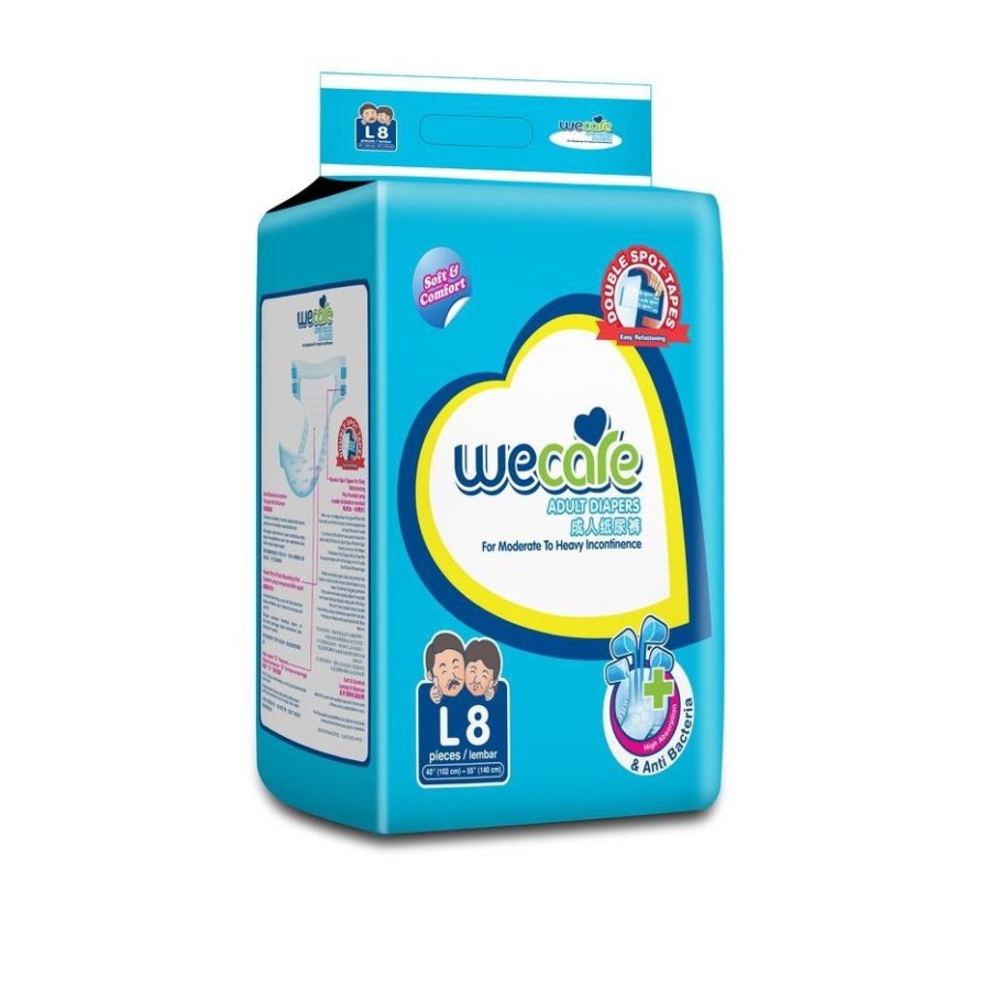 WeCare | Popok Dewasa Unisex L 8 | Popok Perekat | Adult Diapers