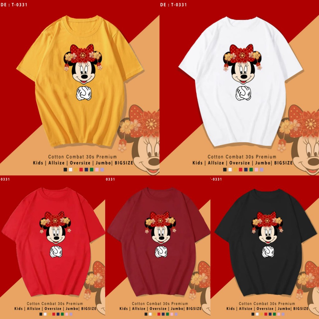 FREE CUSTOM NAMA - MICKEY MINNIE KIONGHI /BAJU KAOS KATUN WANITA LENGAN PENDEK / TUMBLR TEE IMLEK