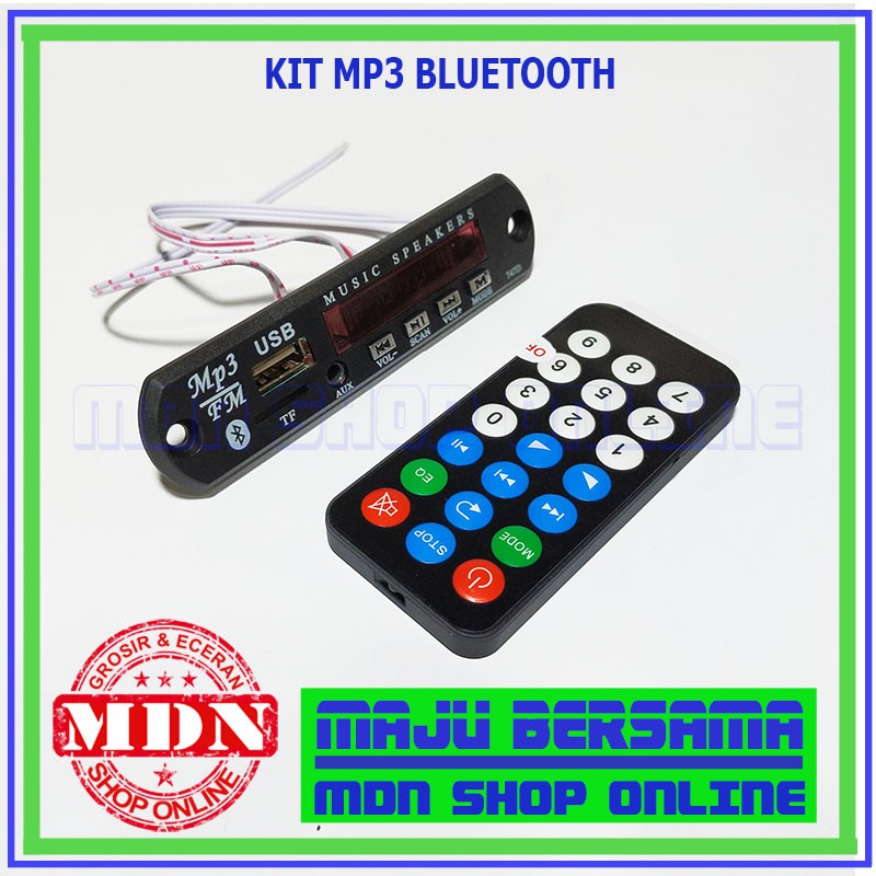 Modul Kit Mp3 bluetooth led biru bagus lengkap