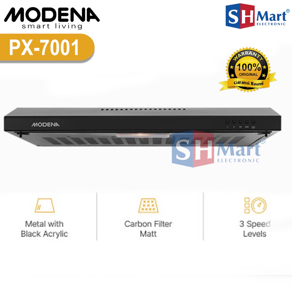 COOKER HOOD MODENA SLIM 70 CM PX7001 PX-7001 PENGHISAP ASAP DAPUR GARANSI RESMI (MEDAN)