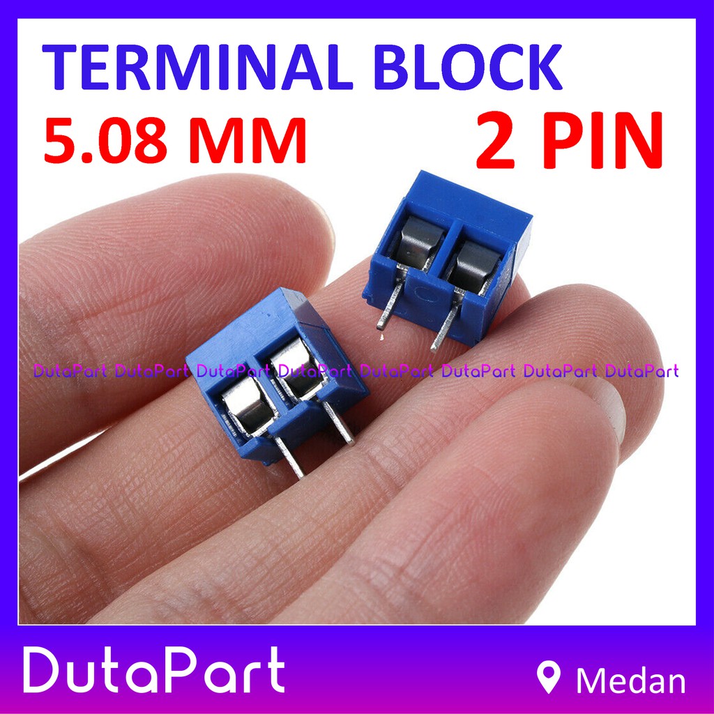 Terminal Block 2 Pin Connector Skrup Screw Pitch 5.08mm 5mm 2P Blok