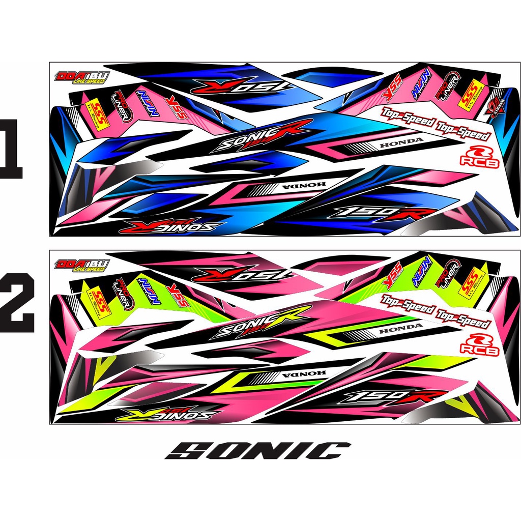 DECAL MOTIF / COD STRIPING CUSTOM MOTOR SONIC OLD MOTIF RACING SIMPLE/STICKER VARIASI MOTOR SONIC OL