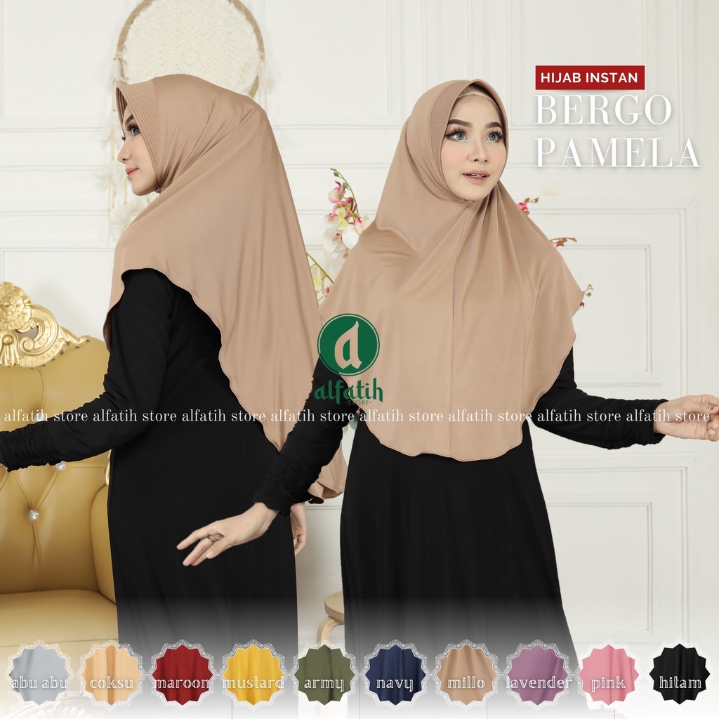 Hijab Instan Jersey Bergo Oval Jersey Jilbab instan JILBAB sekolah kerudung langsung instan bergo pamela