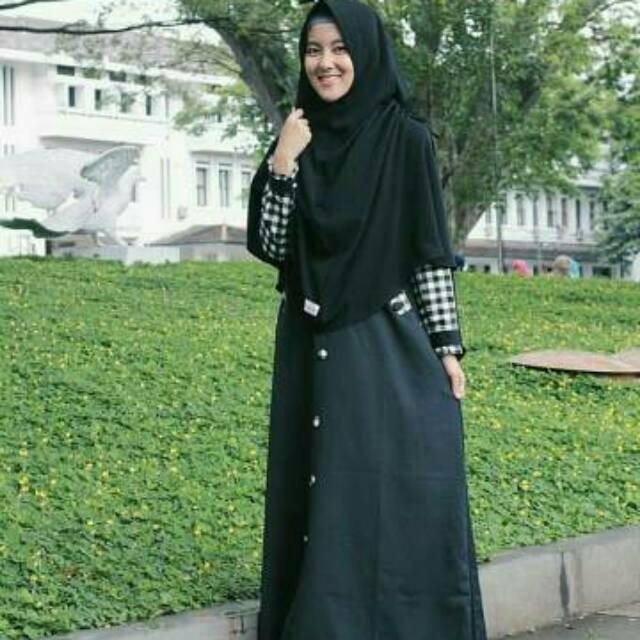 Gamis Kotak Kotak Asoka Busana Muslima Muslimah Syari Remaja Tanah Abang Modern