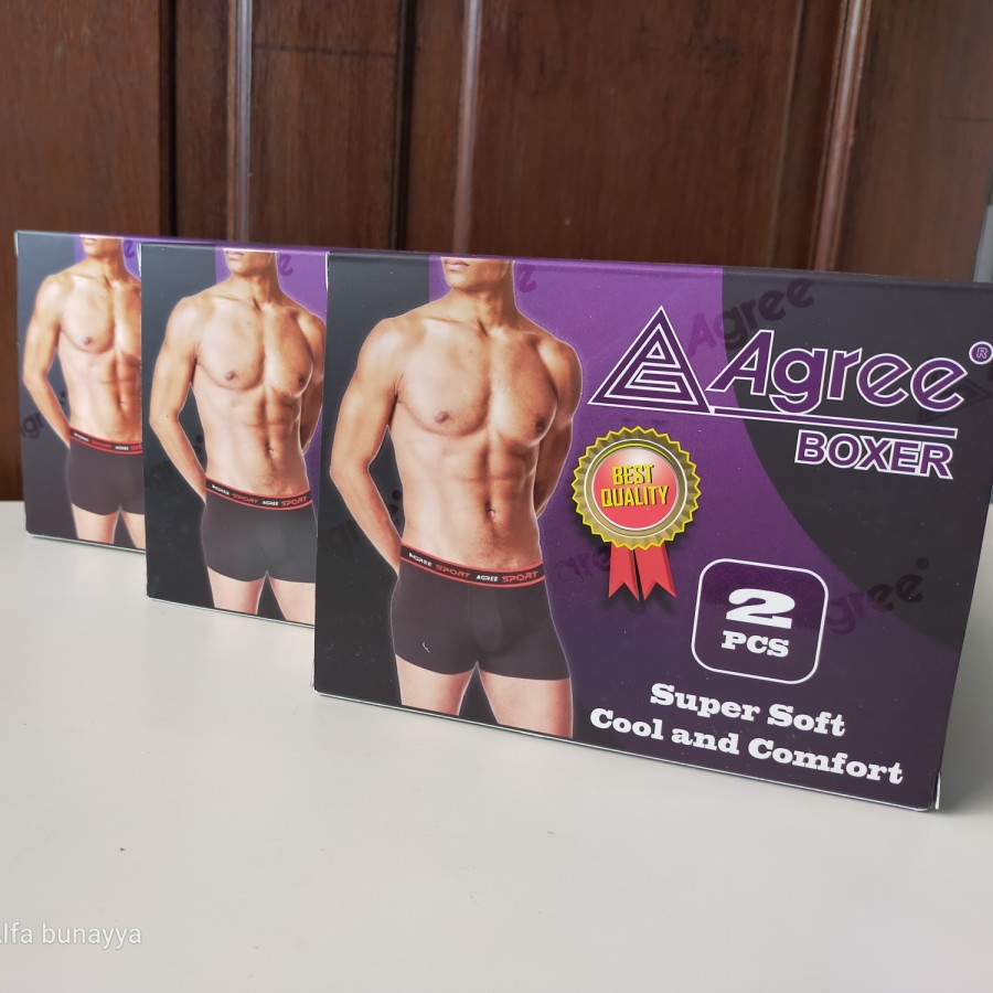 2 Pcs Boxer AGREE 6603 Pakaian Dalam Pria CD Celana Dalam Underwear