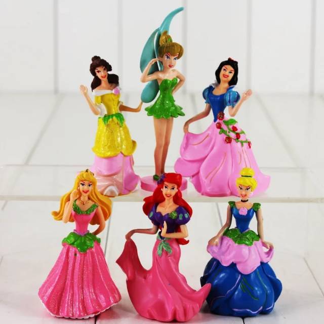 Action Figure PRINCESS Mainan Topper Pajangan Putri Salju Putih Tinkerbell Arie