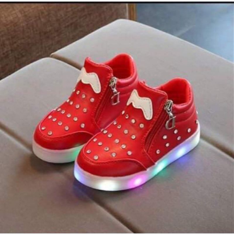 [COD] Sepatu Anak Perempuan EMMIS Sepatu Menyala Sneaker Murah  Sepatu Lampu LED Sepatu Pesta Size 26-30 Sepatu Anak Usia 2-4 Tahun