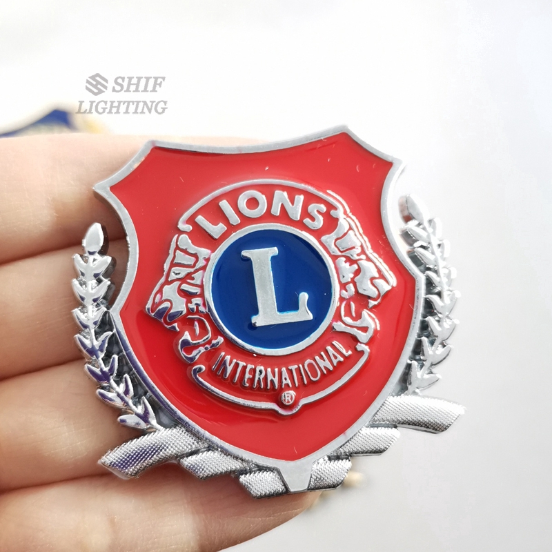 1pc Stiker Emblem Logo Lions Clubs Internasional Bahan Metal Untuk Dekorasi Mobil