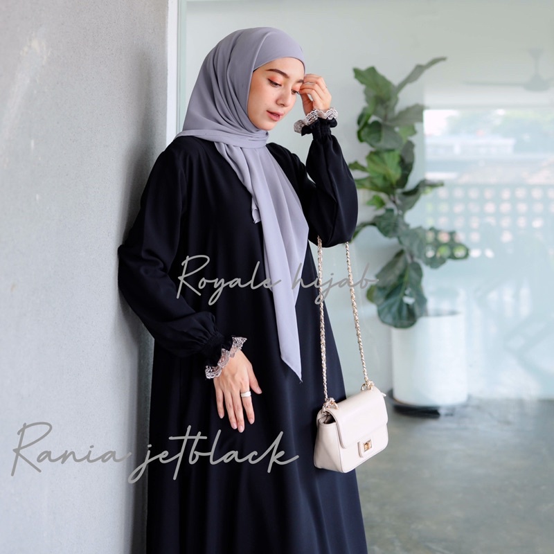 Rania abaya jetblack leuwitex