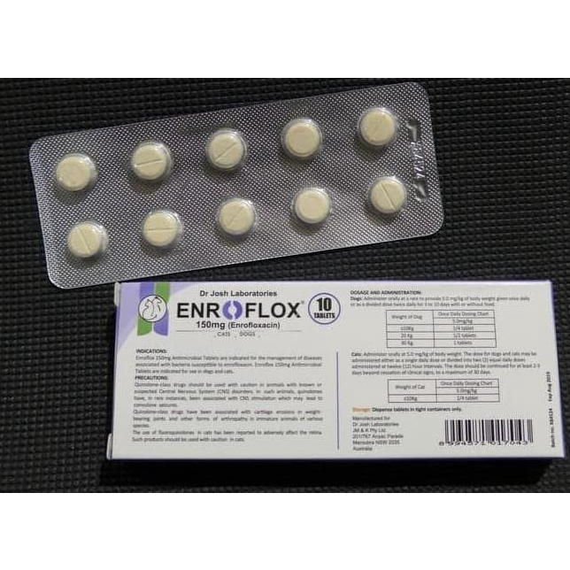 READY STOCK PROMO OBAT FLU PILEK FLUE ANJING KUCING ENROFLOX ENROFLOXACIN 150MG Asli