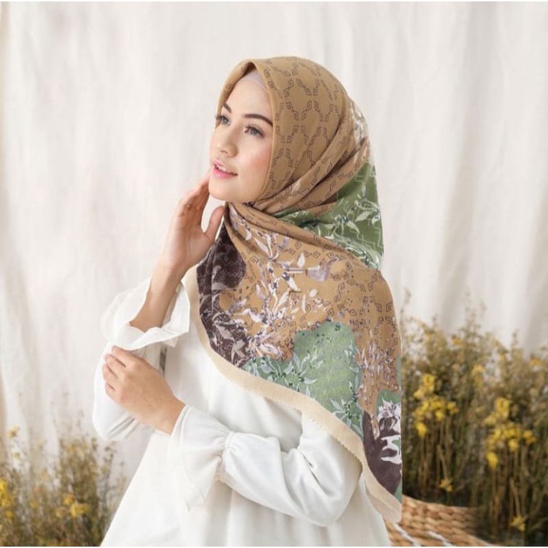 Diskon !! Hijab Voal Segiempat Motif Meysi Kerudung Segiempat Motif Jilbab Voal