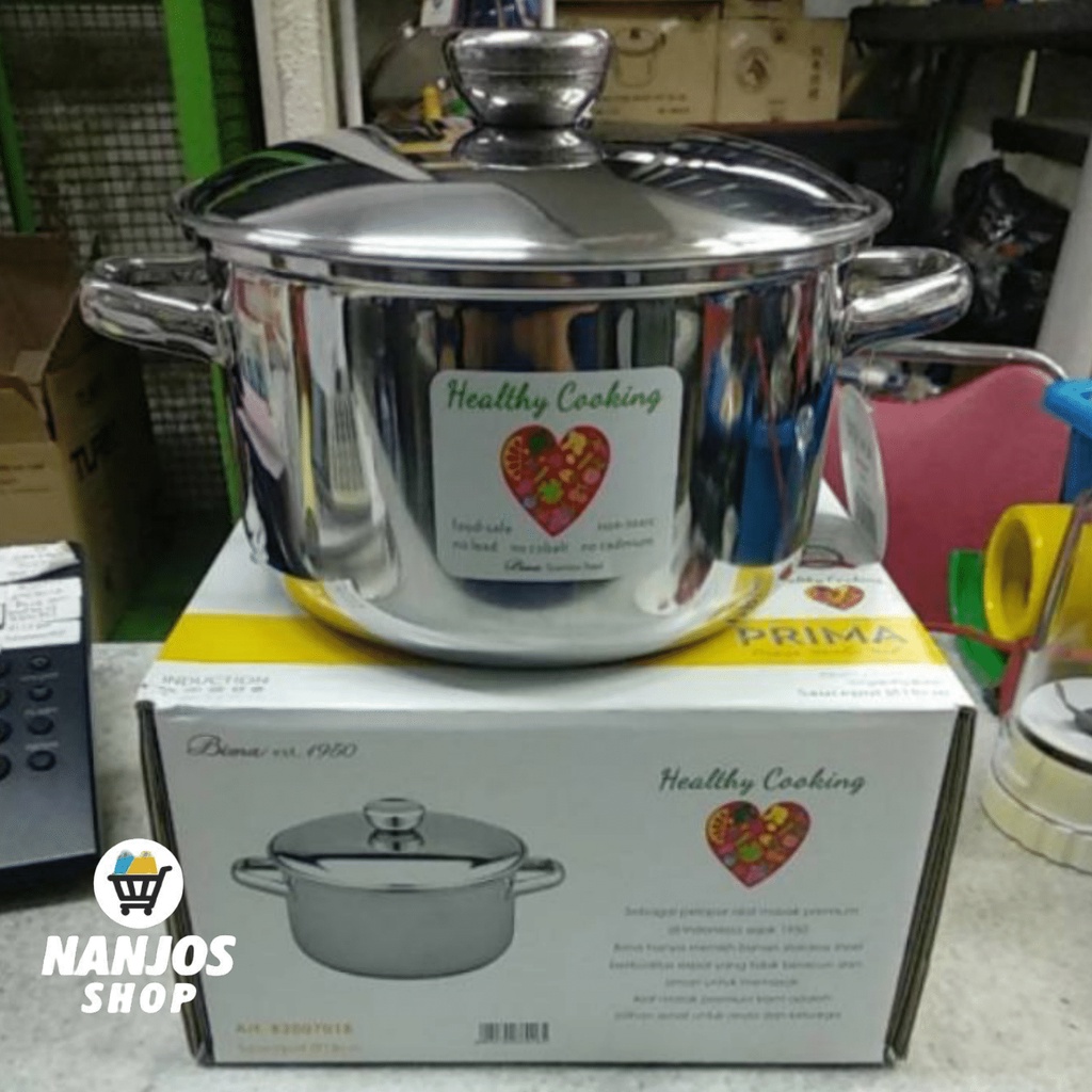 Bima Panci + Tutup Prima Panci Saus Saos Saucepot 18 Cm Stainless steel B2007018 / B200718