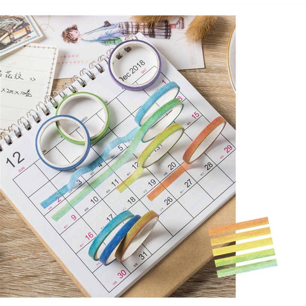 Ly 10roll Masking Tape DIY Kerajinan Scrapbooking Colorful Planner Diary Stiker