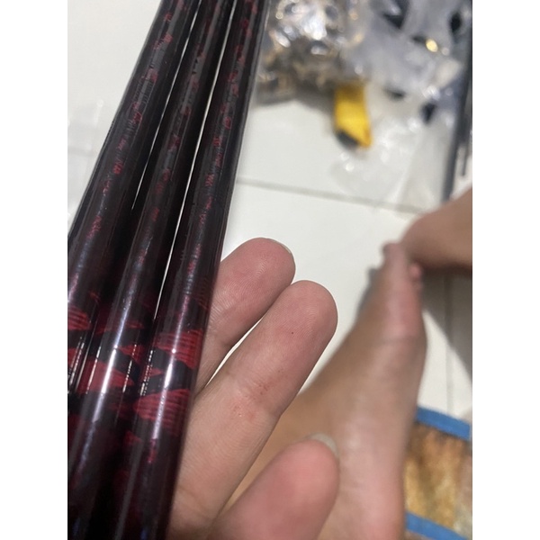 blank carbon hollow x wrap merah - blank xwrap merah sambung 2