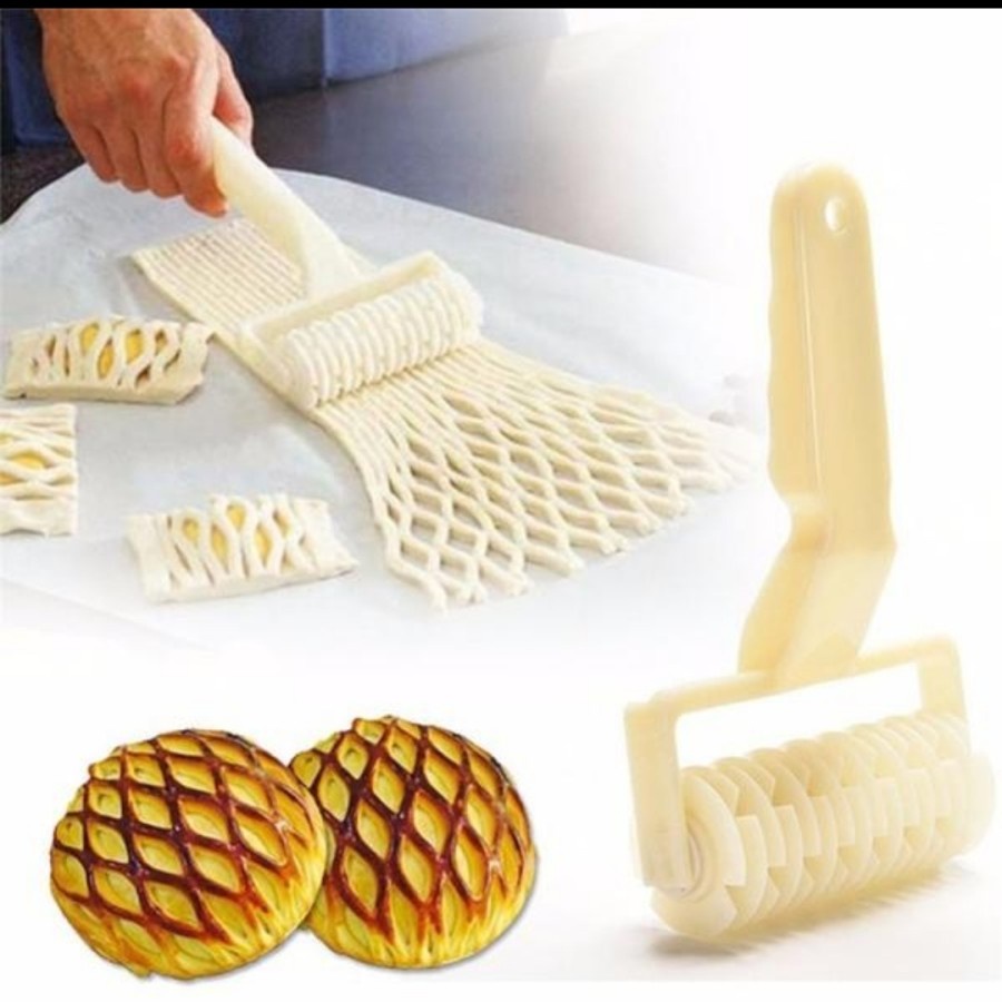 Pie Roller Jaring Cetakan Kue Adonan Pastel Wellington Pastry Cake Cut