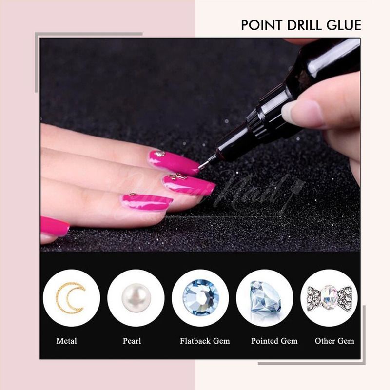 Point drill glue gel nail art rhinestones gem charm glue lem accessories kuku