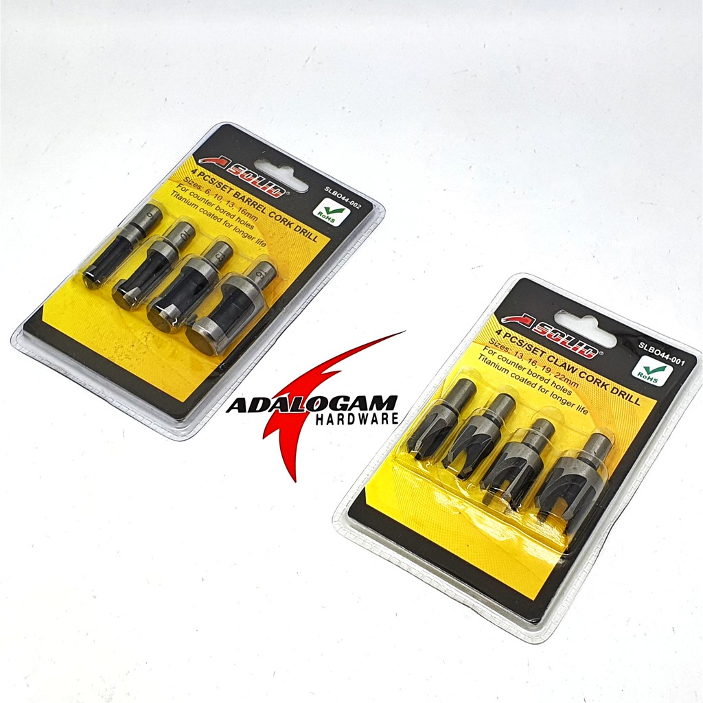 Solid Set 8 pcs Mata Bor Pembuat Pen Dowel Kayu - Cork Barrel