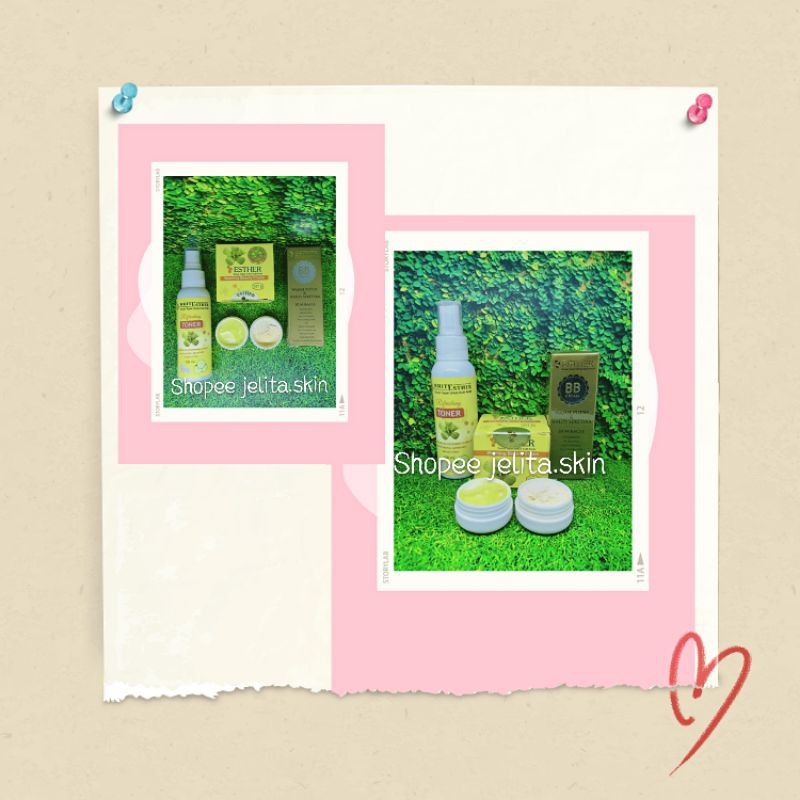 CREAM ESTHER PAKET BLEACHING ORI & TONER ESTHER  & WHASING BEAUTY ESTHER