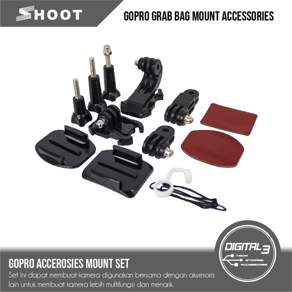 Grab Bag of Mount Bike Motorcyle GoPro Mounting Helm Action Camera Helmet Mount