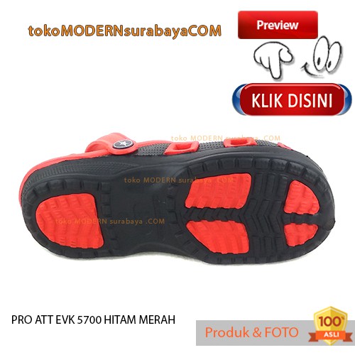 PRO ATT EVK 5700 HITAM MERAH sandal anak sandal bakpao ringan