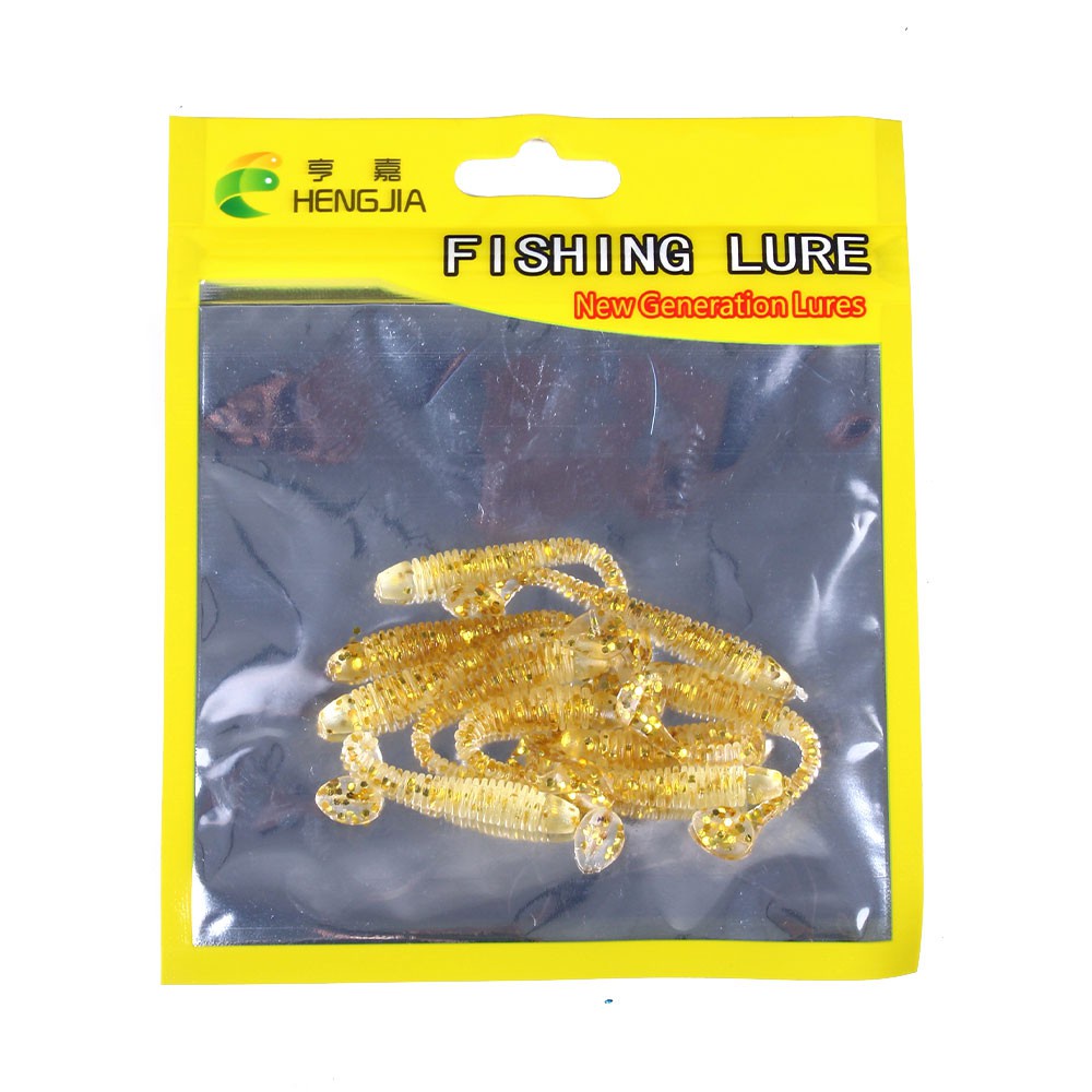 Wholesale HENGJIA 100pcs Silicone Worms Soft Baits 5cm 0.7g Jigging Wobblers Fishing Lures Artificial Swimbaits For Bass Carp Tackle