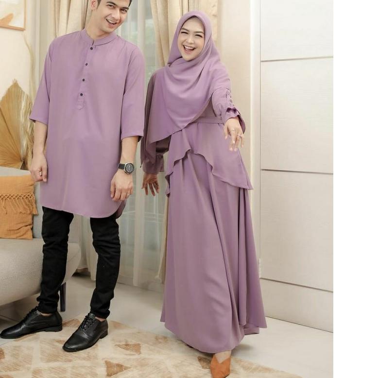 ۞ Ria Ricis Couple l Ricis TR CP l Valentine Couple Baju Gamis Polos Premium ♦