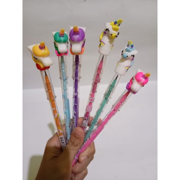 

SATUAN ( 1 PCS ) Pensil Lantu Pensil Cabut Susun Pensil Bensia Karakter Animasi Lucu Motif Random