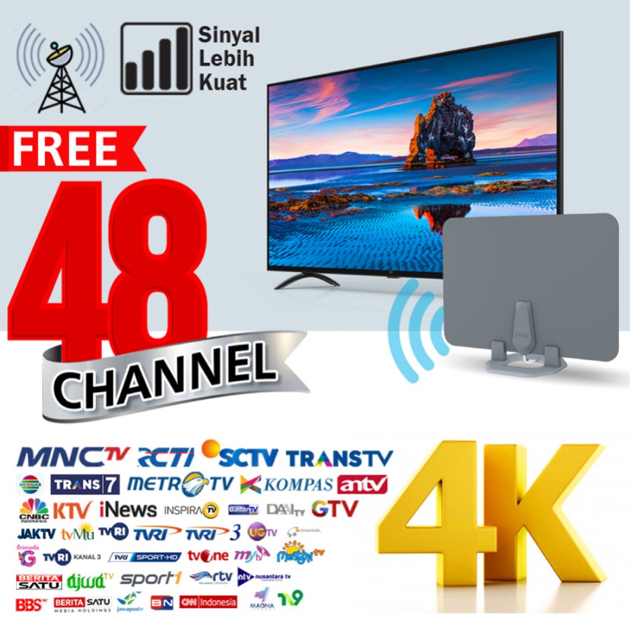 Antena TV Dinding Digital Analog Indoor DVB-T2 + Booster PX UDA-3100A