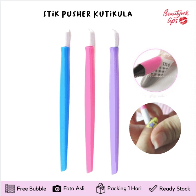 Stik Pusher Kutikula 3 Warna untuk Manicure / Cuticle Pusher Nail Art Tools