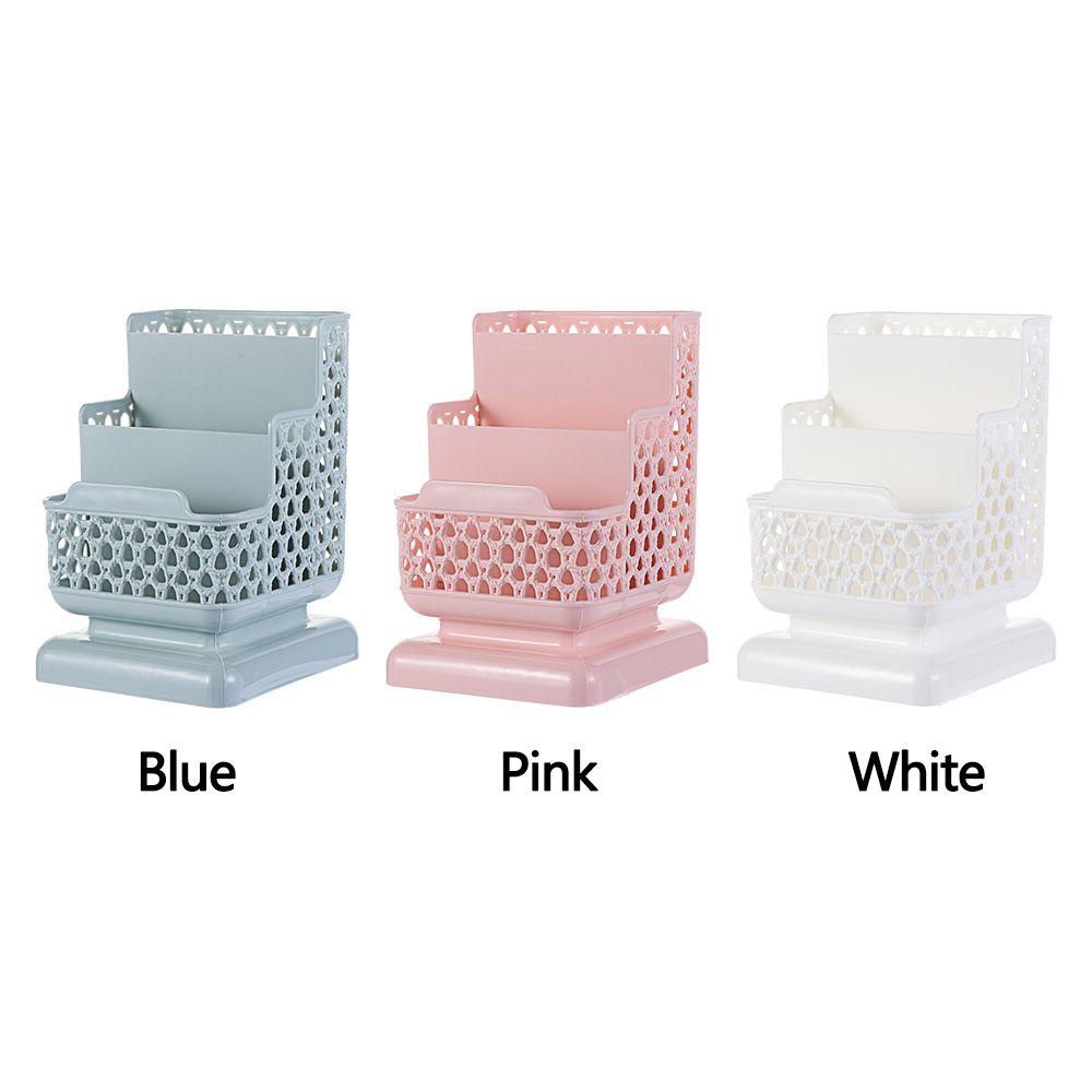 Solighter Desktop Storage Box 3kisi Tempat Meja Alat Make Up Organizer Kosmetik