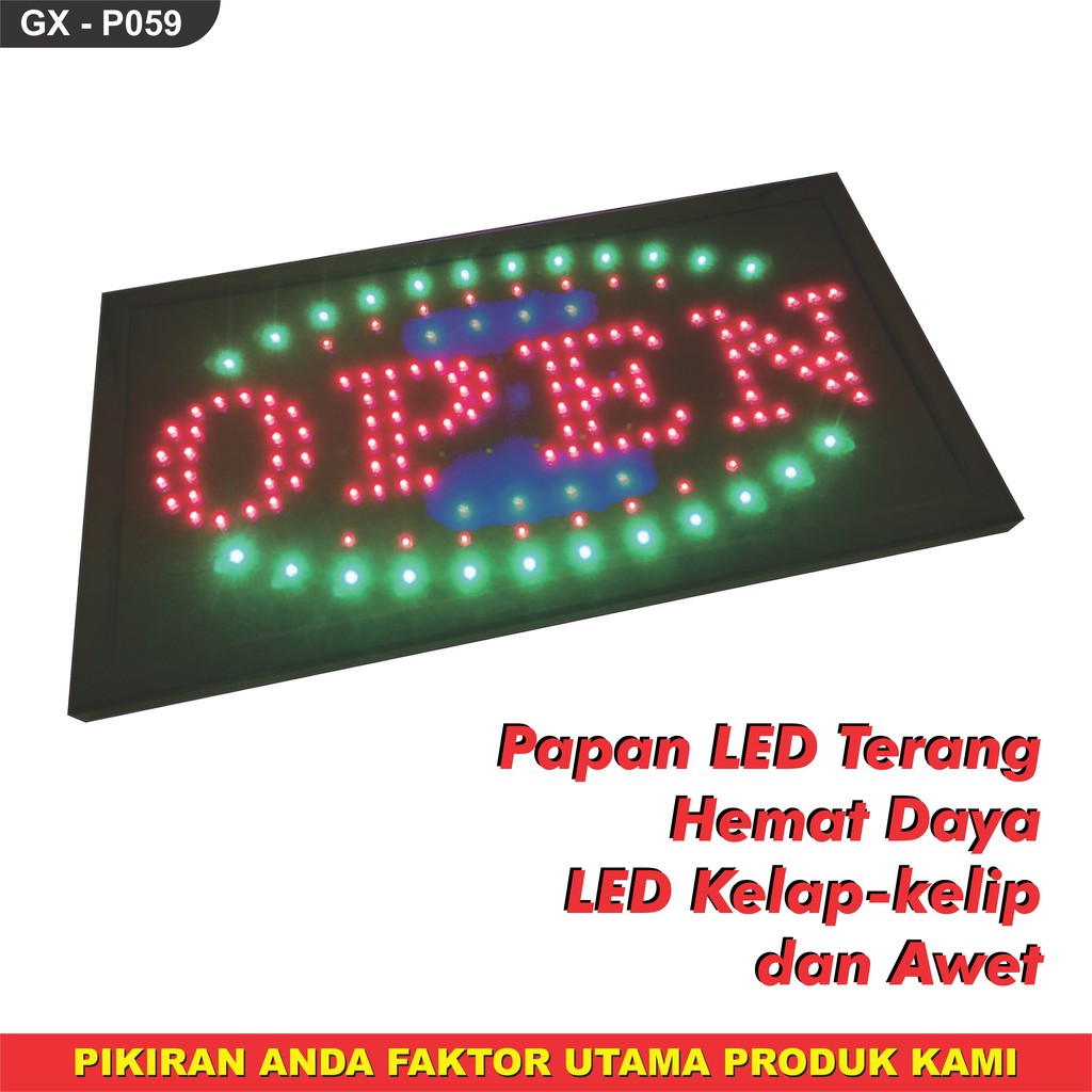 Papan LED "OPEN"