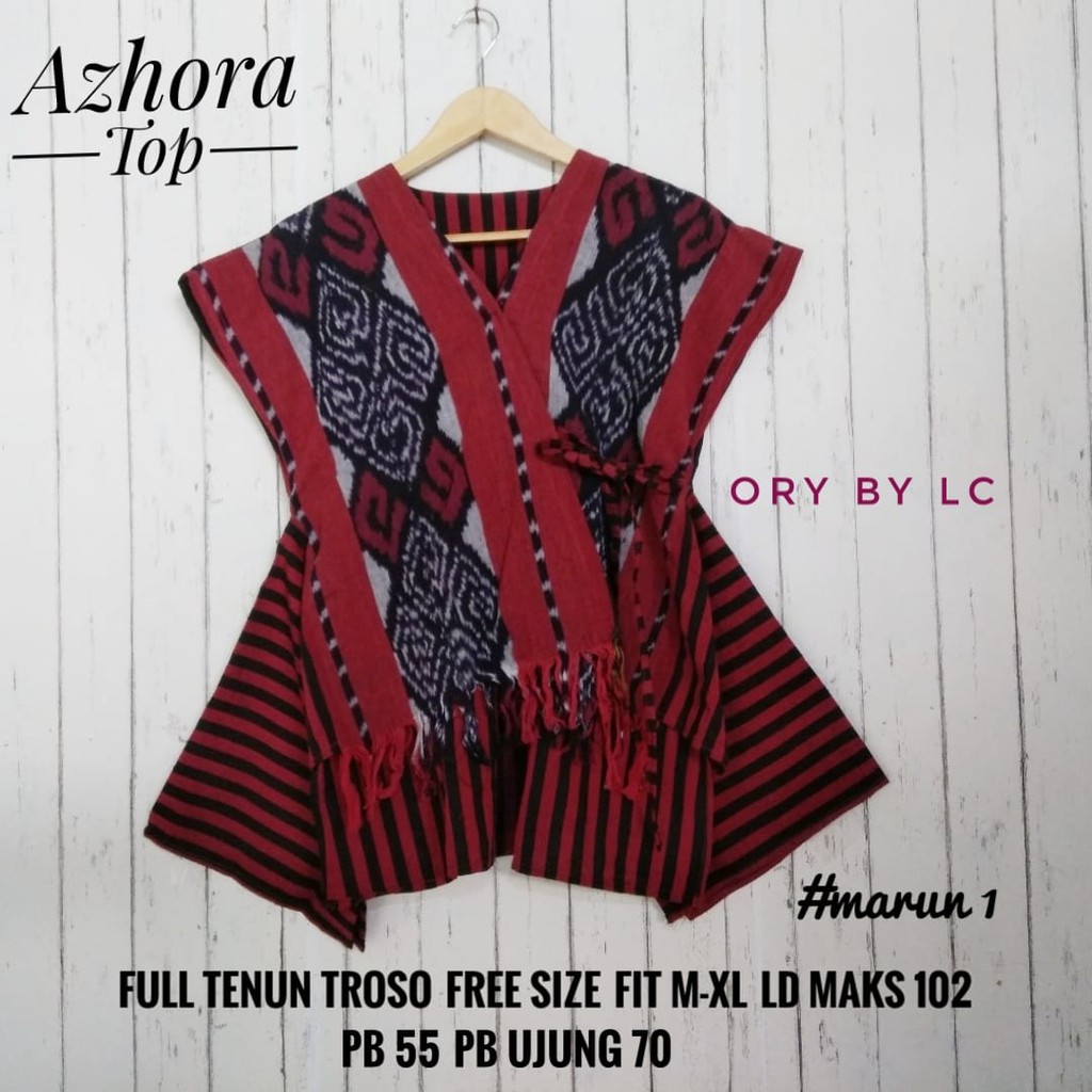 Azhora Top | Blus Tenun Wanita | Atasan Tenun Troso Ethnic