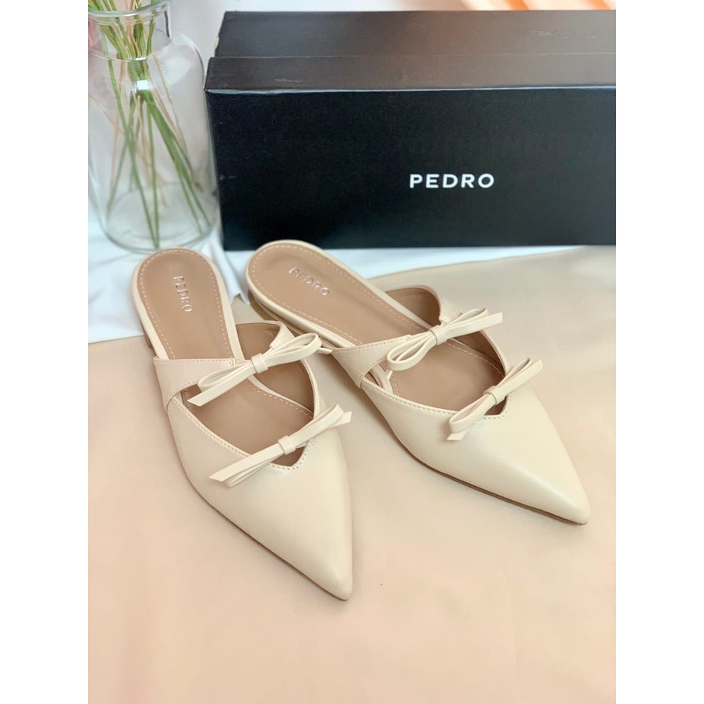 [7.7 Boombastis Sale⚡] - SEPATU WANITA PS080 LEATHER FLAT MULES PREMIUM IMPORT